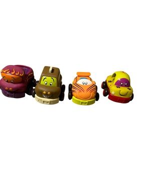 B. Toys Battat Wheeee-ls! Pull Back Cars Soft Chunky Toddler Toy Set of 4